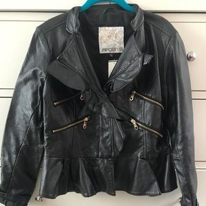 NWT Large Arden B Leather Like Jacket